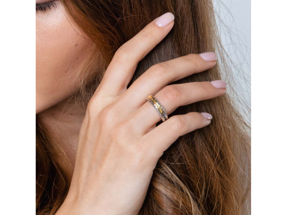 Gold-plated Loop Ring with the 72 names of God