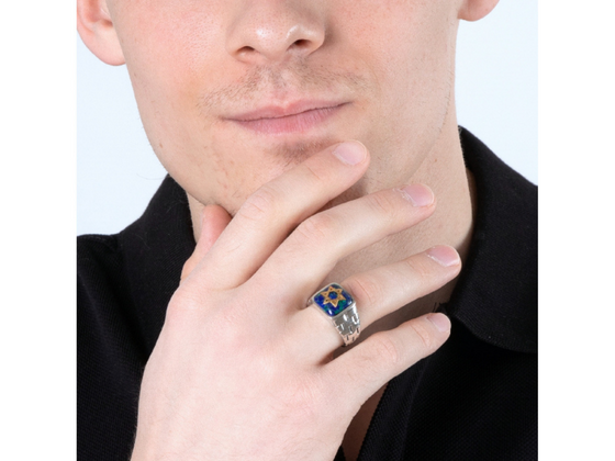 Gold-plated Loop Ring with the 72 names of God