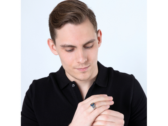 Gold-plated Loop Ring with the 72 names of God