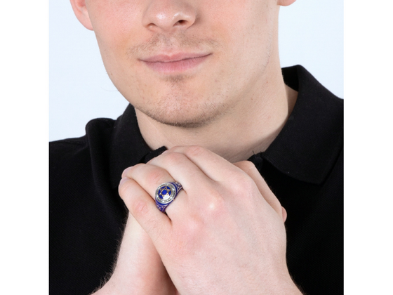 Gold-plated Loop Ring with the 72 names of God