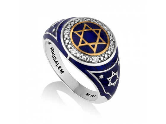 Gold-plated Loop Ring with the 72 names of God