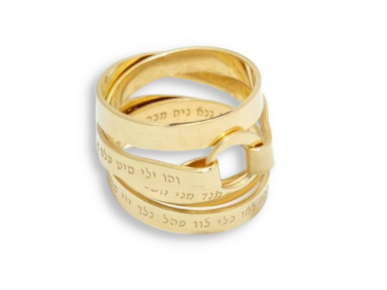 Gold-plated Loop Ring with the 72 names of God