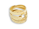 Gold-plated Loop Ring with the 72 names of God