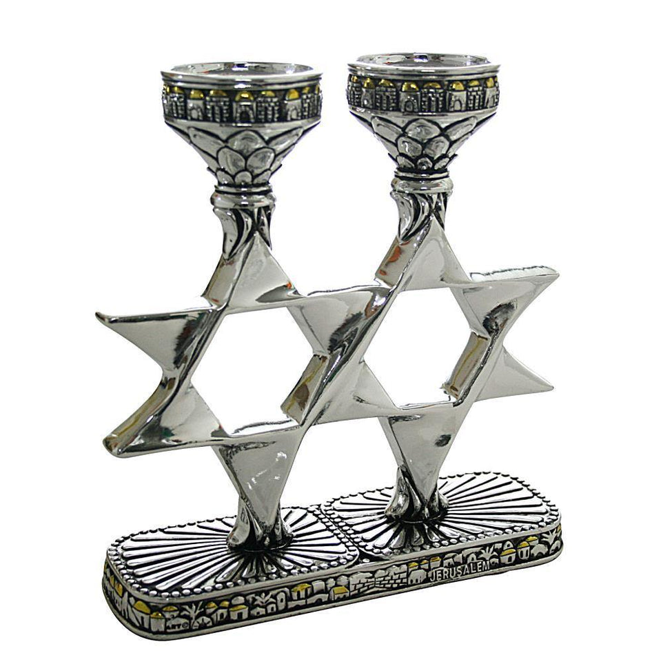 Candelabros decorados con la Estrella de David - Compraenisrael