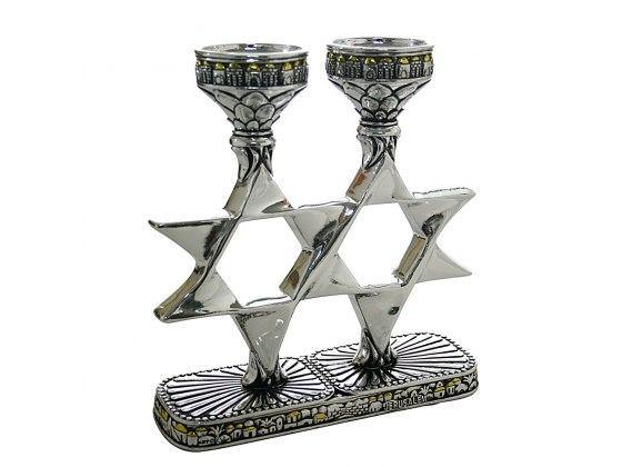 Candelabros decorados con la Estrella de David - Compraenisrael