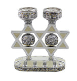 Candelabros decorados con la Estrella de David y grabados con Jerusalén - Compraenisrael