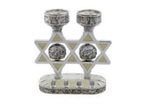 Candelabros decorados con la Estrella de David y grabados con Jerusalén - Compraenisrael