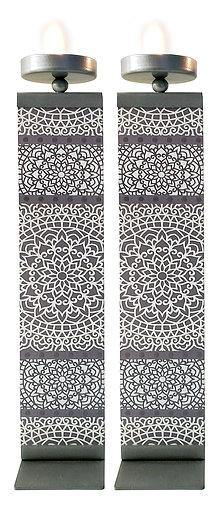 Candelabros de metal y vidrio templado con diseño de mandalas - Compraenisrael