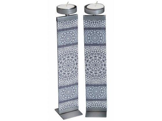 Candelabros de metal y vidrio templado con diseño de mandalas - Compraenisrael