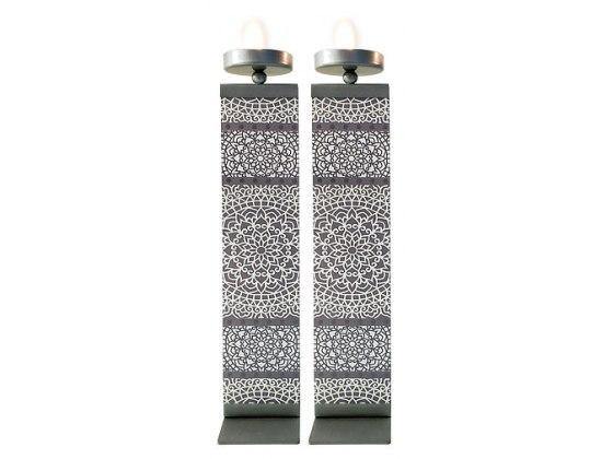 Candelabros de metal y vidrio templado con diseño de mandalas - Compraenisrael
