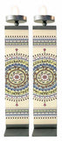 Candelabros de metal y vidrio templado con diseño de mandalas multicolores - Compraenisrael