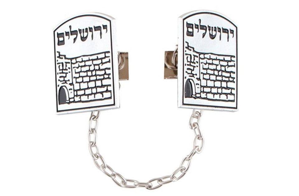 Clips de Talit con la palabra Jerusalén en hebreo - Compraenisrael