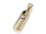 Collar de Mezuzah en oro 14K con bordes trenzados - Compraenisrael