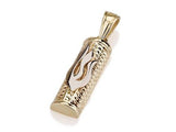 Collar de Mezuzah en oro 14k con la Shin en forma de llama - Compraenisrael
