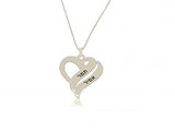 Collar en plata con dos nombres grabados en un Corazón - Compraenisrael