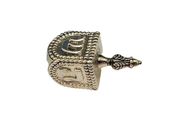 Dreidel de Janucá decorado y grabado en plata esterlina - Compraenisrael