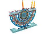 Menorah de Janucá en Acero Inoxidable Multicolor