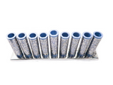 Menorah de Janucá en aluminio Tubular Azul