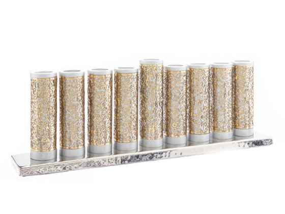 Menorah de Janucá en aluminio Tubular Cobre