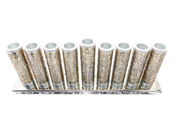 Menorah de Janucá en aluminio Tubular Cobre
