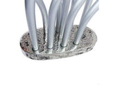 Menorah de Janucá en aluminio simulando una Llama Plateada - Compraenisrael