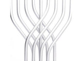 Menorah de Janucá en aluminio simulando una Llama Plateada - Compraenisrael