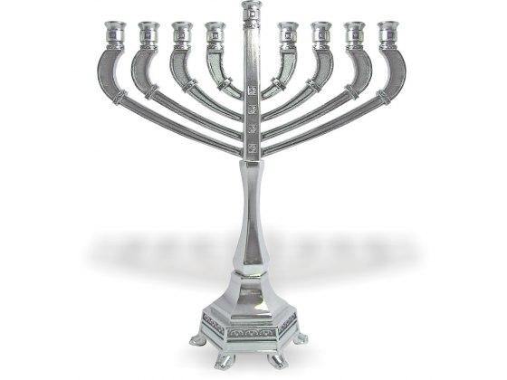 Menorah de Janucá niquelada con forma de Ramas de Árbol - Compraenisrael