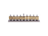 Menorah de Janucá realizada con Dreidels en Aluminio