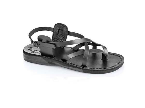 Sandalia de cuero con cintas cruzadas y tobillera con hebilla confeccionadas a mano Adva para hombre - Compraenisrael