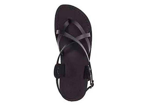 Sandalia de cuero con cintas cruzadas y tobillera con hebilla confeccionadas a mano Adva para hombre - Compraenisrael