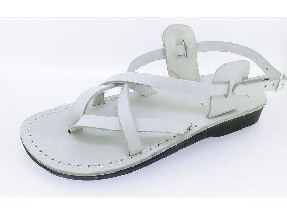 Sandalia de cuero con cintas cruzadas y tobillera con hebilla confeccionadas a mano Adva para hombre - Compraenisrael