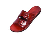 Sandalia de cuero con doble hebilla confeccionadas a mano Adar para hombre - Compraenisrael