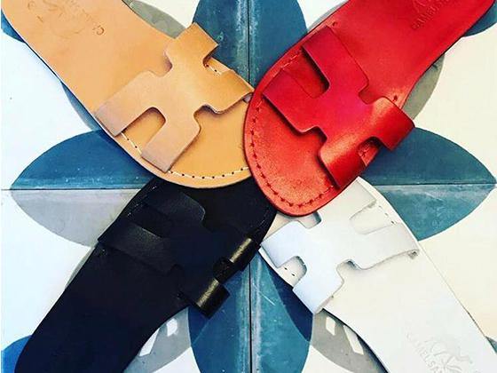 Sandalia de cuero con una cinta calada confeccionada a mano Avishai - Compraenisrael