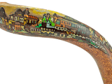 Shofar Tipo Yemenita pintado a mano por Sarit Romano XL - Sansón matando al León - Compraenisrael