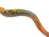 Shofar Tipo Yemenita pintado a mano por Sarit Romano XL - Sansón matando al León - Compraenisrael