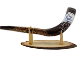 Shofar corto pintado a mano por Sarit Romano L - Bandera de Israel - Compraenisrael