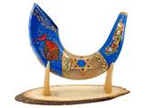 Shofar corto pintado a mano por Sarit Romano L - Estrella de David - Compraenisrael