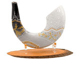 Shofar corto pintado a mano por Sarit Romano L - Lira del Rey David - Compraenisrael