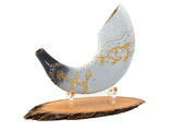 Shofar corto pintado a mano por Sarit Romano L - Lira del Rey David - Compraenisrael