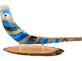 Shofar corto pintado a mano por Sarit Romano L - Los 6 Días de la Creación - Compraenisrael