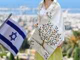 Talit bordado con el Árbol de la Vida multicolor y con Kipa - Compraenisrael