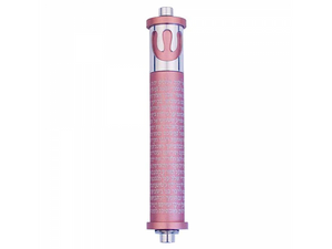 Mezuzah decorated with concentric rings in Garnet color aluminum