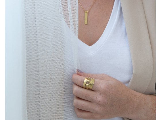 Gold-plated Loop Ring with the 72 names of God