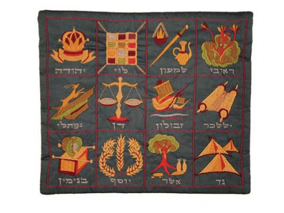 Tallit bag embroidered with the 12 Tribes