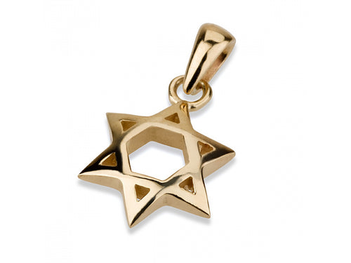 Shadai Shin Dalet Yud Letter 14k Gold Bar Necklace