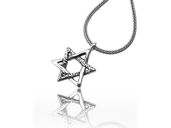 Estrella de David con dos triángulos entrelazados en plata esterlina - Compraenisrael