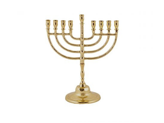 Classic Hanukkah Menorah in Bronze with Circles