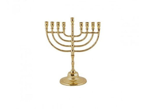 Classic Hanukkah Menorah in Bronze 20cm with Circles