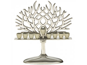 Tree-shaped Aluminum Hanukkah Menorah