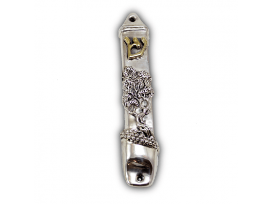 Mezuzá decorada con el Arbol de la Vida en plata esterlina - Compraenisrael